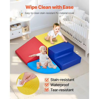 VEVOR Climbing Toys 4 τεμάχια, μπλοκ αναρρίχησης αφρού για νήπια και παιδιά προσχολικής ηλικίας