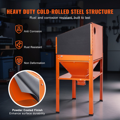 Ντουλάπι αμμοβολής VEVOR 60 Gallon με βάση με πιστόλι αμμοβολής & 4 ακροφύσια