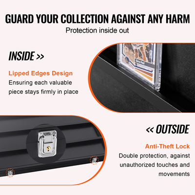 Θήκη οθόνης για αθλητικές κάρτες VEVOR 36, 30,5x24,3x2,1 ίντσες, Πλαίσιο προβολής κάρτας μπέιζμπολ με 98% προστασία από την υπεριώδη ακτινοβολία Clear View γυαλί υπολογιστή, ντουλάπι τοίχου που κλειδώνει για εμπορική κάρτα μπάσκετ χόκεϊ ποδοσφαίρου