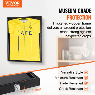 Θήκη VEVOR 2PCs Jersey Frame Display, 23,3x31,2x1,5 ίντσες, Μεγάλο Sport Jersey Shadow Box με 98% προστασία από την υπεριώδη ακτινοβολία για PC και κρεμάστρες, για μπάσκετ μπάσκετ μπάσκετ ποδοσφαίρου χόκεϊ και στολή