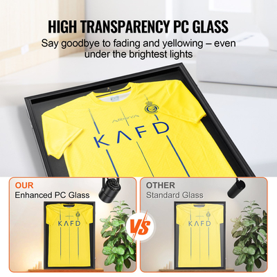 Θήκη VEVOR 2PCs Jersey Frame Display, 23,3x31,2x1,5 ίντσες, Μεγάλο Sport Jersey Shadow Box με 98% προστασία από την υπεριώδη ακτινοβολία για PC και κρεμάστρες, για μπάσκετ μπάσκετ μπάσκετ ποδοσφαίρου χόκεϊ και στολή