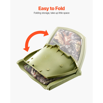 VEVOR Κάθισμα Σκάφους Χαμηλή Πλάτη Αναποδογυρισμένη Κάθισμα Σκάφους Σφουγγάρι Καμουφλάζ