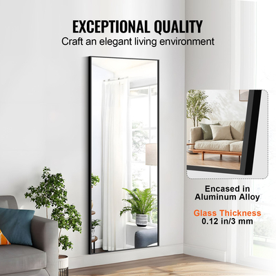 VEVOR Ολόσωμος καθρέφτης δαπέδου 71'' x 31'' Ελεύθερος όρθιος τοίχος Tempered