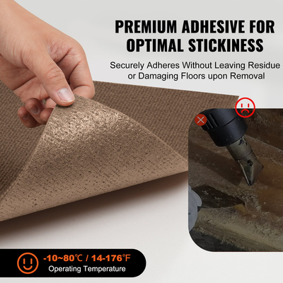 VEVOR Πλακάκια Χαλιού Ξεφλουδίζουν και κολλάνε, τετράγωνα 18" x 18" Αυτοκόλλητο πλακάκι δαπέδου μοκέτας, Πλακάκια μοκέτας με μαλακή επένδυση, Εύκολη εγκατάσταση DIY για υπνοδωμάτιο καθιστικό εξωτερικού χώρου (10 πλακάκια, σκούρο καφέ)