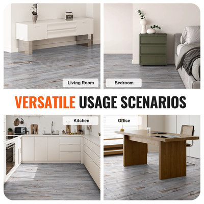 VEVOR Αυτοκόλλητα πλακάκια δαπέδου βινυλίου 36 x 6 ιντσών, 36 πλακάκια πάχους 0,62 mm, ξεφλούδισμα & ραβδί, Vintage ξύλινο δάπεδο DIY για κουζίνα, τραπεζαρία, υπνοδωμάτια και μπάνια, Εύκολη διακόσμηση σπιτιού