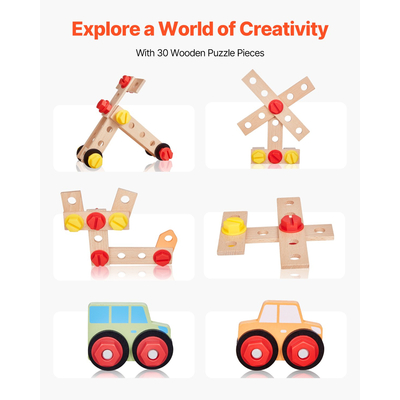 VEVOR Ξύλινος πάγκος εργαλείων για παιδιά 3 ετών+ Πάγκος εργασίας παιχνιδιών Pretend Κιτ παιχνιδιών