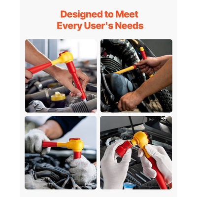 VEVOR Insulated Socket Set 16-Pece Insulated Socket Tool with T-Handle Wrench