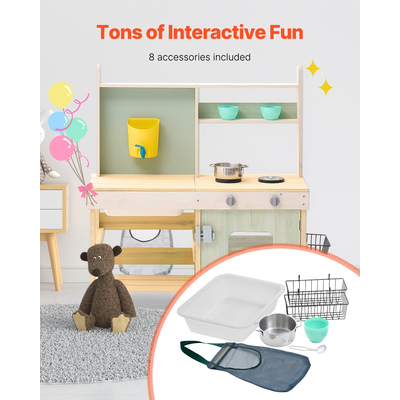 VEVOR Wooden Mud Kitchen Outdoor Toy Play Σετ κουζίνας για παιδιά Pretend Playset