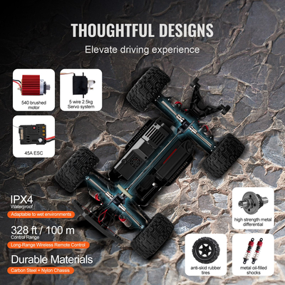 VEVOR Remote Control Car 1:10 Scale Kids RC Car All Terrain 4WD Off-Road