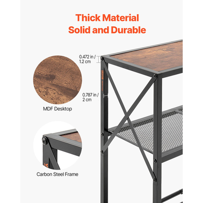 Στενή κονσόλα VEVOR Καναπές Τραπέζι Τραπεζάκι καναπέ Τραπεζάκι 3 επιπέδων για είσοδο & σαλόνι