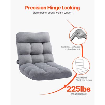 Καρέκλα δαπέδου VEVOR με υποστήριξη πλάτης Πτυσσόμενη καρέκλα καναπέ 14 ρυθμιζόμενων θέσεων