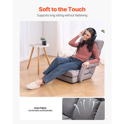 Καρέκλα δαπέδου VEVOR με 5 ρυθμιζόμενες θέσεις και καρέκλα gaming δαπέδου με υποβραχιόνιο