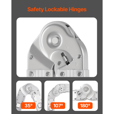 Πτυσσόμενη σκάλα πολλαπλών χρήσεων VEVOR 7 σε 1 3 Βήμα 12 πόδια Ύψος προσέγγισης για εργασία