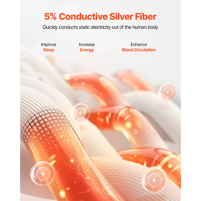 Φύλλα γείωσης VEVOR Queen Size 95% βαμβάκι + 5% ασημένια φύλλα γείωσης