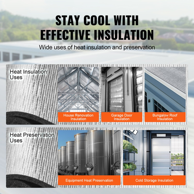 VEVOR Insulation Roll Αλουμινόχαρτο XPE Foam Core Radiant Barrier 40 in x 5 ft