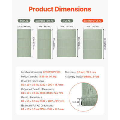 VEVOR Γιαπωνέζικο πατάκι τατάμι με king size πτυσσόμενο και αντιολισθητικό στρώμα τατάμι από γρασίδι