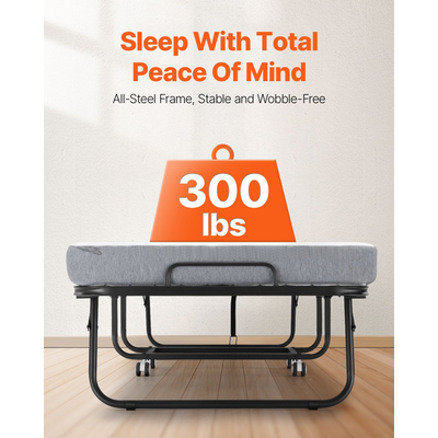 Πτυσσόμενο κρεβάτι VEVOR Πτυσσόμενο κρεβάτι με στρώμα αφρού 4 ιντσών για ενήλικες και επισκέπτες