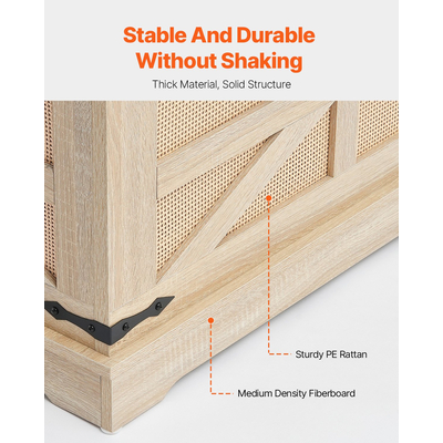 Τραπεζάκι σαλονιού VEVOR Rattan Ορθογώνιο Τραπέζι σαλονιού Rattan 2 επιπέδων για σαλόνι