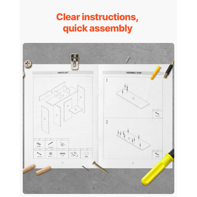 VEVOR Desktop Bookshelf Black Desktop Storage Organizer 2-Tier για γραφείο και σπίτι