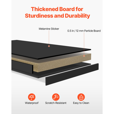 VEVOR Desktop Bookshelf Black Desktop Storage Organizer 3 επιπέδων για γραφείο και σπίτι