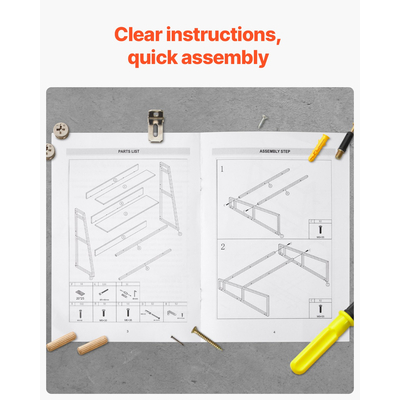 VEVOR Desktop Bookshelf Desktop Storage Organizer 2-Tier για Office & Home White