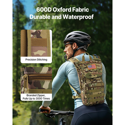 VEVOR Tactical Molle Hydration Pack Σακίδιο πλάτης 3L TPU Water Bladder Πεζοπορία Πεζοπορία