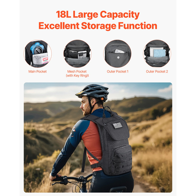 VEVOR Tactical Molle Hydration Pack Σακίδιο πλάτης 3L TPU Water Bladder Πεζοπορία Πεζοπορία