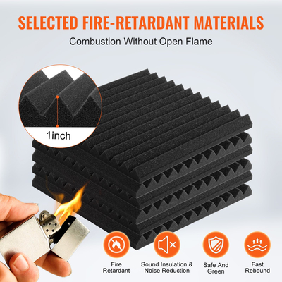 VEVOR Acoustic Foam Panels 80 Pack 12 x 12 x 1 in για τοίχο και οροφή στούντιο