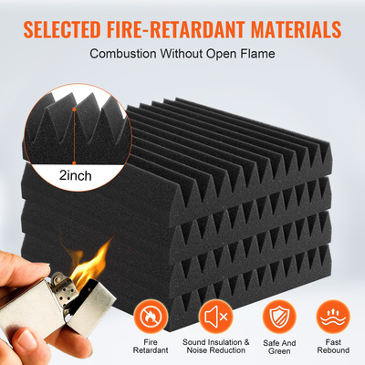 VEVOR Acoustic Foam Panels 50 Pack 12 x 12 x 2 in for Studio Wall and Orient