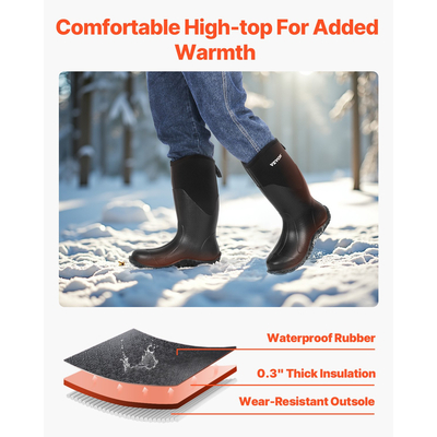 VEVOR Προστατευτικά υποδήματα για άνδρες Μπότες εργασίας από καουτσούκ νεοπρένιο Μέγεθος 11 ΗΠΑ
