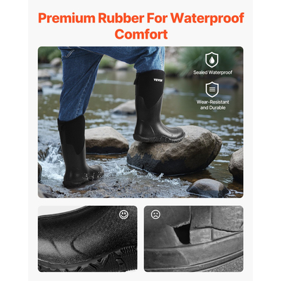 VEVOR Προστατευτικά υποδήματα για άνδρες Μπότες εργασίας από καουτσούκ νεοπρένιο Μέγεθος 9 ΗΠΑ