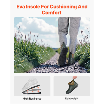 VEVOR Γυναικείες μπότες κατάστρωσης αδιάβροχες αντιολισθητικές μπότες εργασίας για βροχή Μέγεθος 8 US