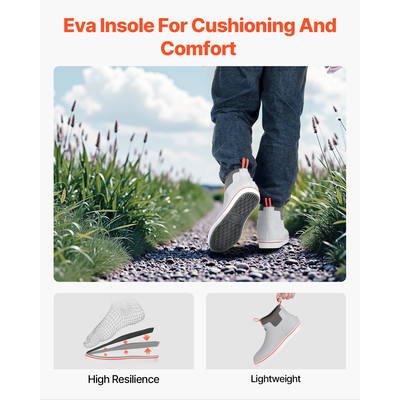 VEVOR Ανδρικές μπότες κατάστρωμα για τον αστράγαλο Αδιάβροχες αντιολισθητικές μπότες εργασίας για βροχή Μέγεθος 11 US