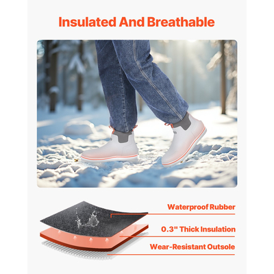 VEVOR Ανδρικές μπότες κατάστρωμα για τον αστράγαλο Αδιάβροχες αντιολισθητικές μπότες εργασίας για βροχή Μέγεθος 11 US