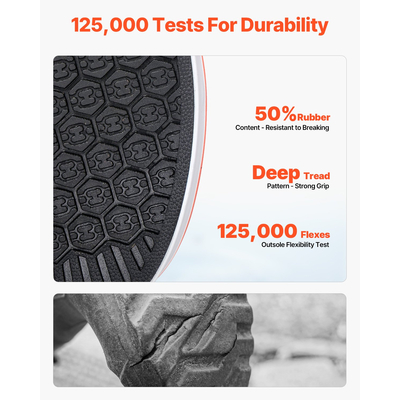 VEVOR Ανδρικές μπότες κατάστρωμα για τον αστράγαλο Αδιάβροχες αντιολισθητικές μπότες εργασίας για βροχή Μέγεθος 11 US