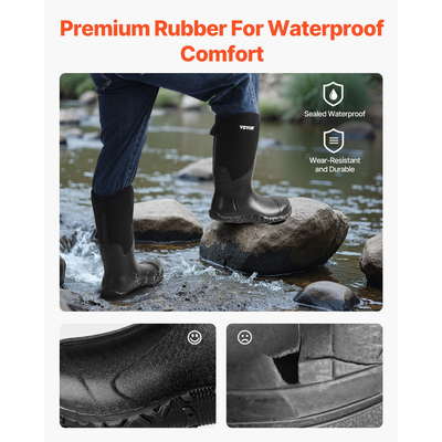 VEVOR Rubber Boots Ανδρικά Προστατευτικά Υποδήματα Steel Toe Work Μπότες βροχής Μέγεθος 13 US