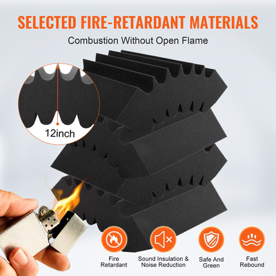 VEVOR Acoustic Foam Panels 4 Pack 16,5 x 6,3 x 12 in Adhesive for Wall Cails