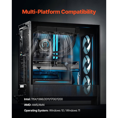 VEVOR CPU Liquid Cooler AIO CPU Water Cooler με ανεμιστήρες PWN 120 mm για Intel AMD