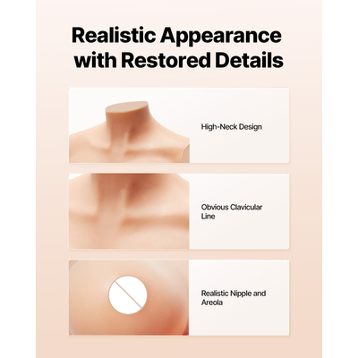 Ψεύτικο στήθος με ψηλό λαιμό E-Cup VEVOR σιλικόνης για Cosplay Drag Queen