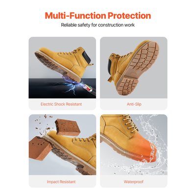 VEVOR Steel Toe Work Boots UK Size 11 Αδιάβροχα για άνδρες Αντιολισθητικά