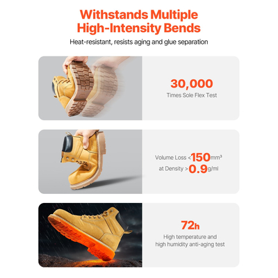 VEVOR Steel Toe Work Boots UK Size 11 Αδιάβροχα για άνδρες Αντιολισθητικά