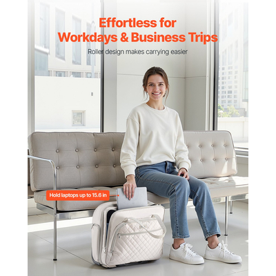 Τσάντα φορητού υπολογιστή VEVOR κυλιόμενη τσάντα υπολογιστή 15,6 ιντσών για γυναίκες ταξιδιώτες άντρες