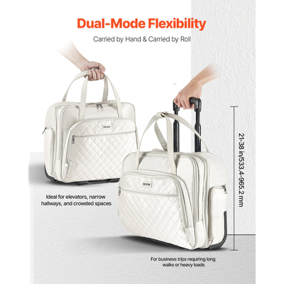 Τσάντα φορητού υπολογιστή VEVOR κυλιόμενη τσάντα υπολογιστή 15,6 ιντσών για γυναίκες ταξιδιώτες άντρες