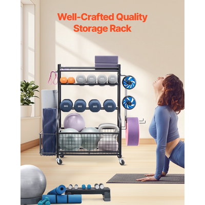 VEVOR Home Gym Workout Equipment Organizer Ματ γιόγκα Storage Weight Rack Dumbbell