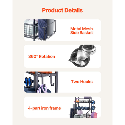 VEVOR Home Gym Workout Equipment Organizer Ματ γιόγκα Storage Weight Rack Dumbbell