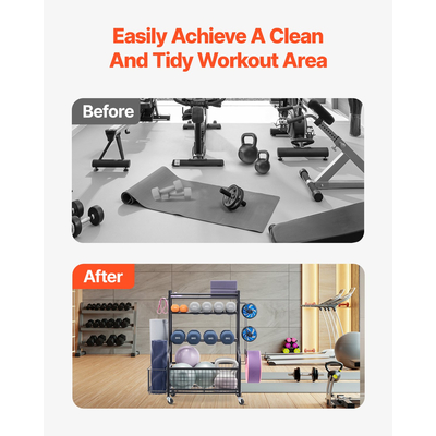 VEVOR Home Gym Workout Equipment Organizer Ματ γιόγκα Storage Weight Rack Dumbbell