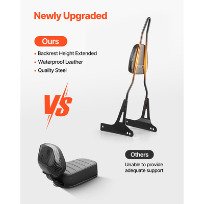 VEVOR Πλάτη Μοτοσικλέτας Sissy Bar για Harley-Davidson Dana