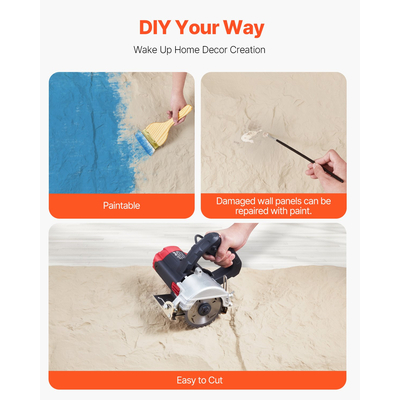 VEVOR 3D πάνελ τοίχου 4 Pack 48x24'' PU Stone-Look 32 τετραγωνικών μέτρων Κάλυψη Stone Yellow