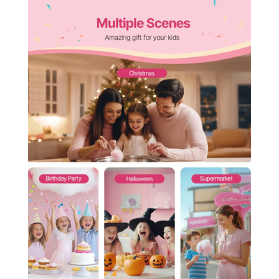 VEVOR Εμπορική Μηχανή για Μαλλί της Βαμβακιού, Μηχανή Ζαχαροπλαστικής 1000W για Πάρτι, Μπλε