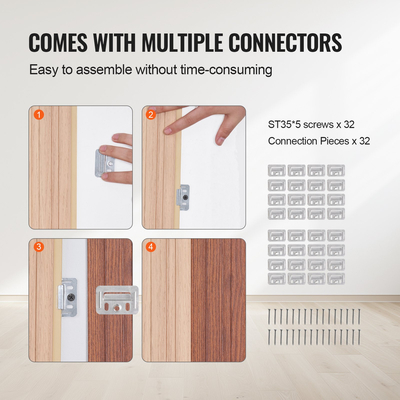 VEVOR Wood Slat Acoustic Panels 8 τμχ 96 x 6 ιντσών WPC για μοντέρνο ξύλο τέφρας τοίχου